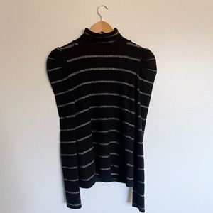 Veronica beard rainbow striped black turtleneck